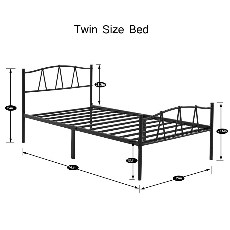 Vecelo Twin Steel Platform 3 Piece Bedroom Set & Reviews Wayfair